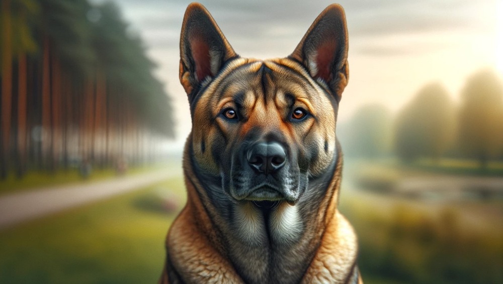 Large Sarabi-type dog standing outdoors