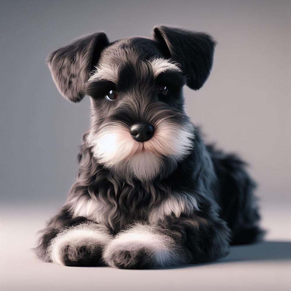 Miniature Schnauzer standing outdoors