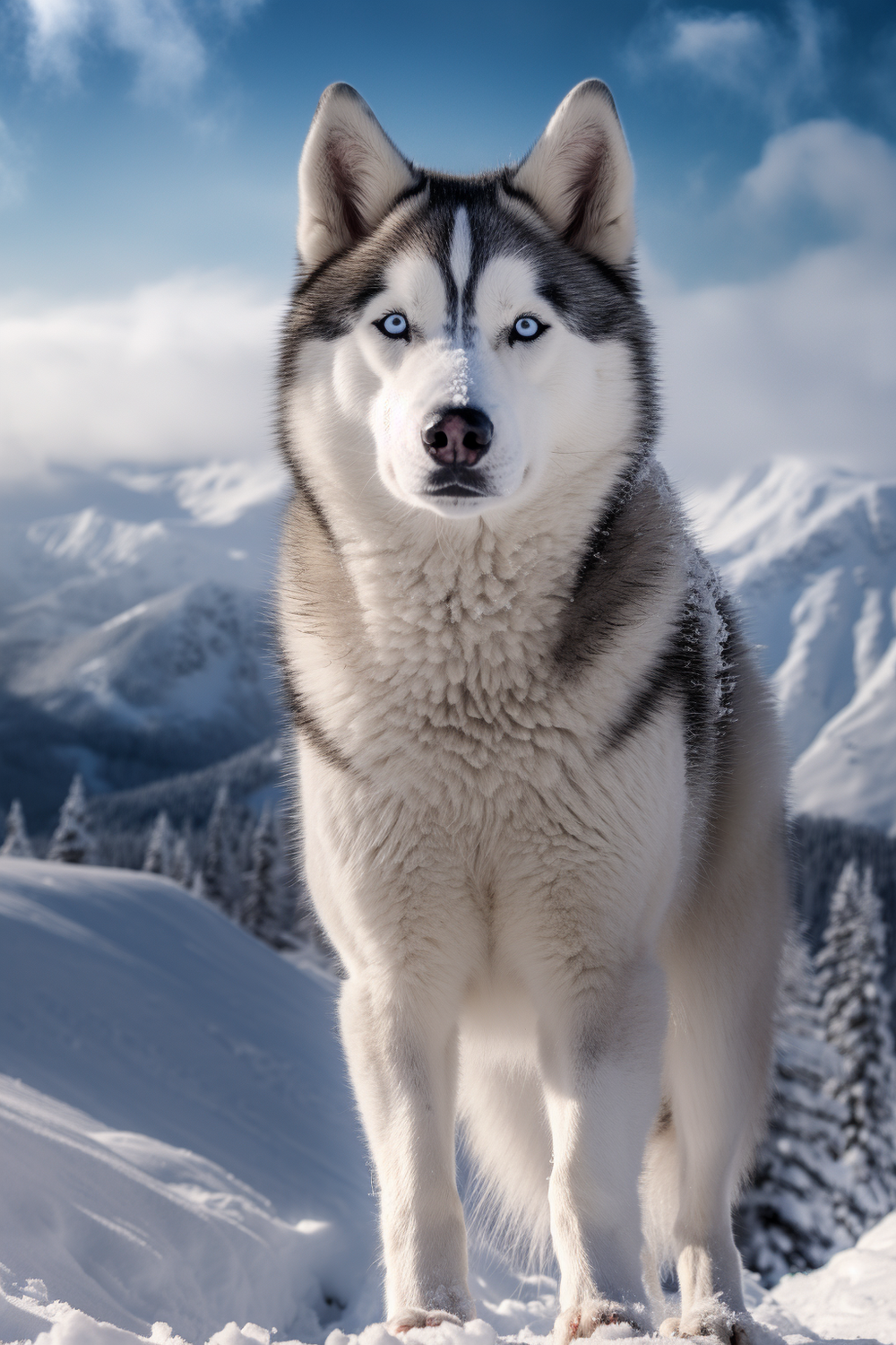 Siberian Husky resting calmly