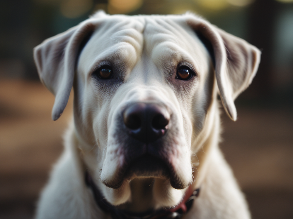 Dogo Sardesco resting alertly