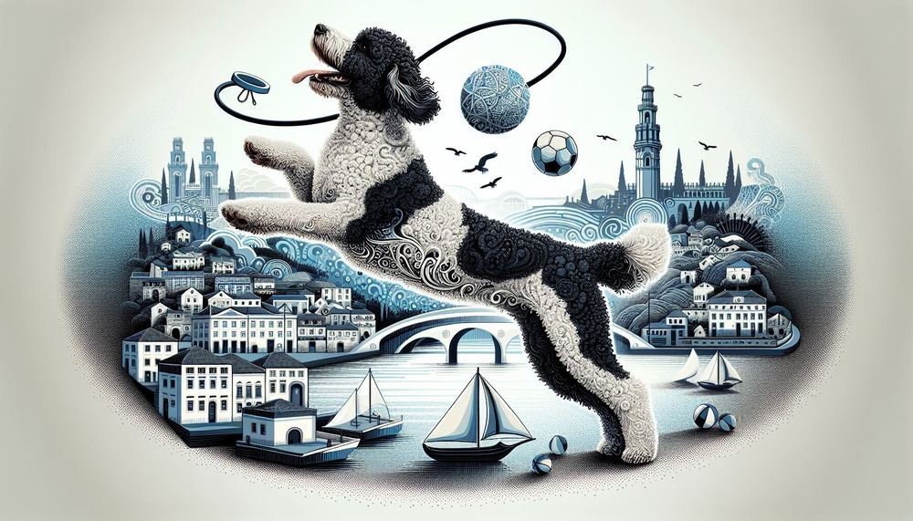 Portuguese Water Dog with curly coat