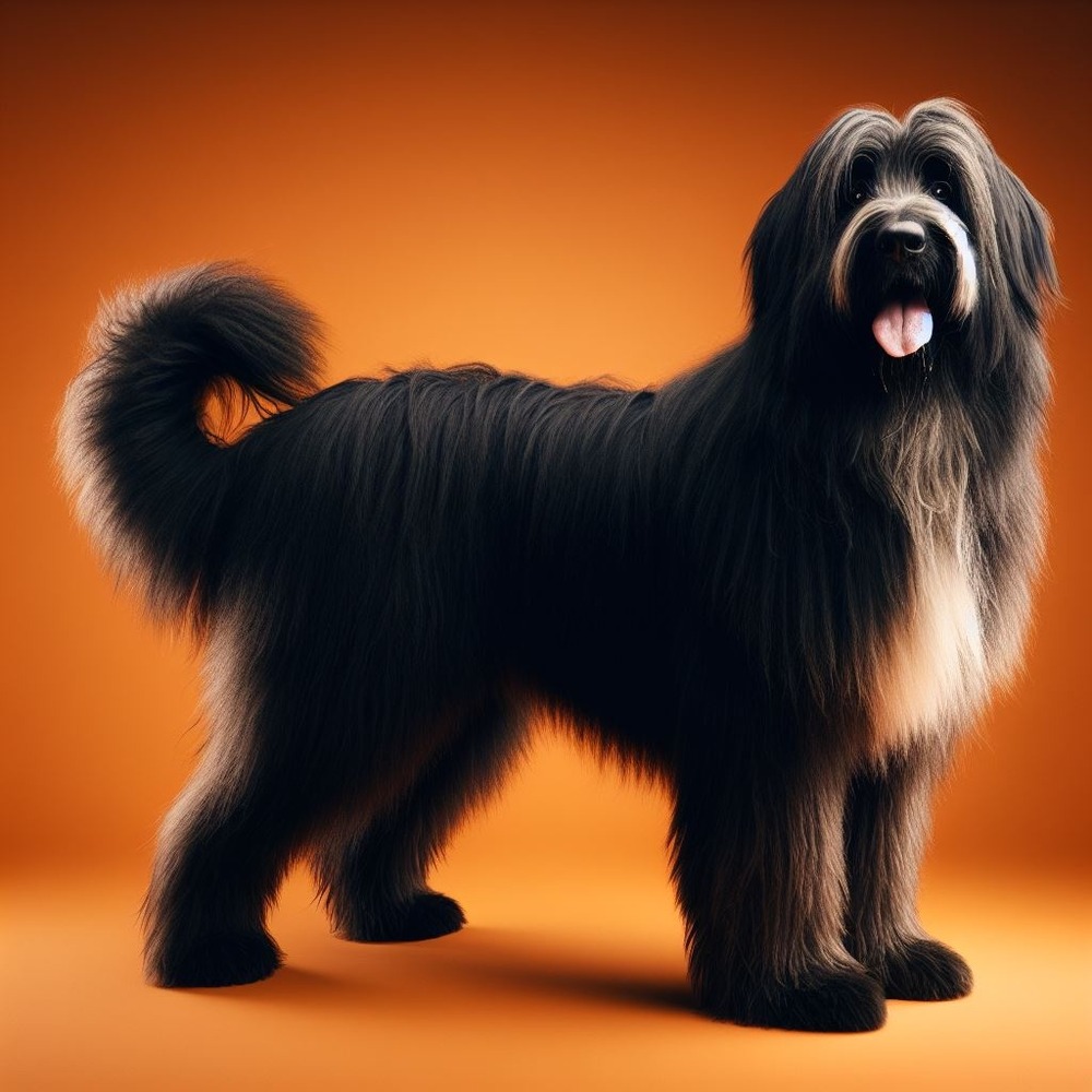 Shaggy Cão da Serra de Aires with bearded face