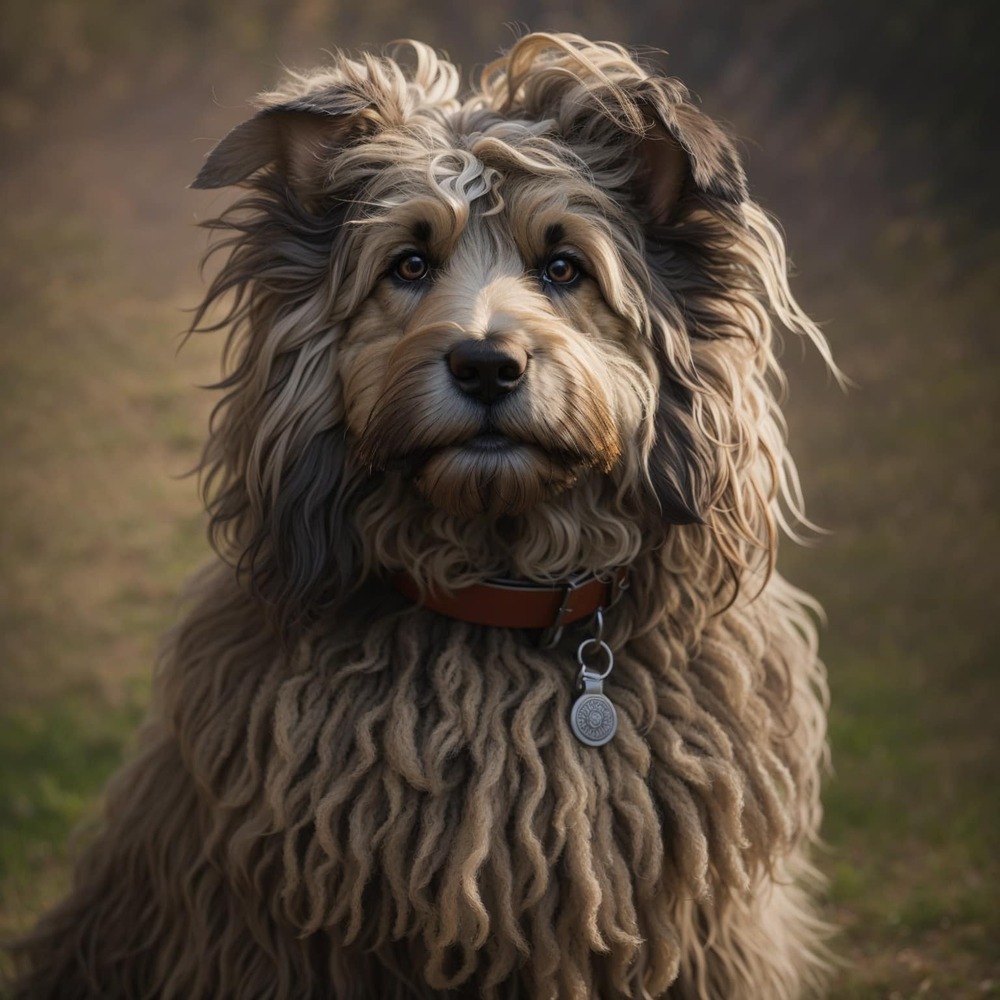 Bergamasco Sheepdog standing outdoors
