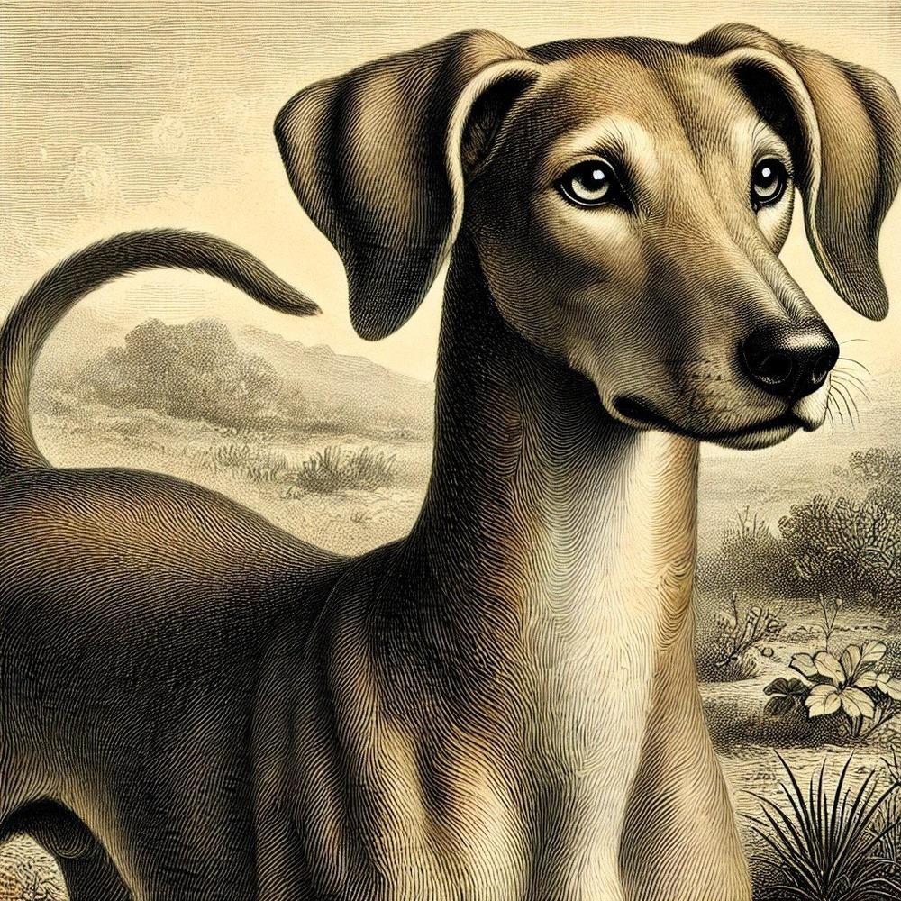 Cretan hound standing outdoors