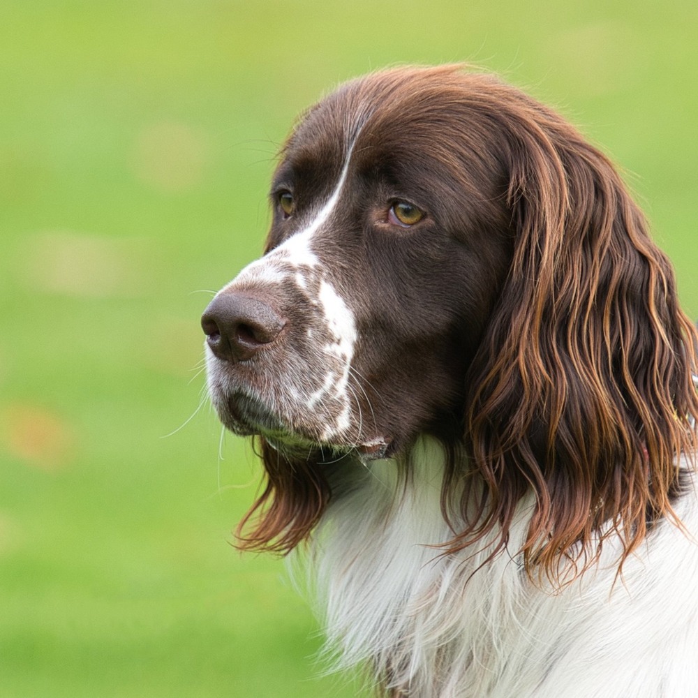 Epagneul Français sitting calmly