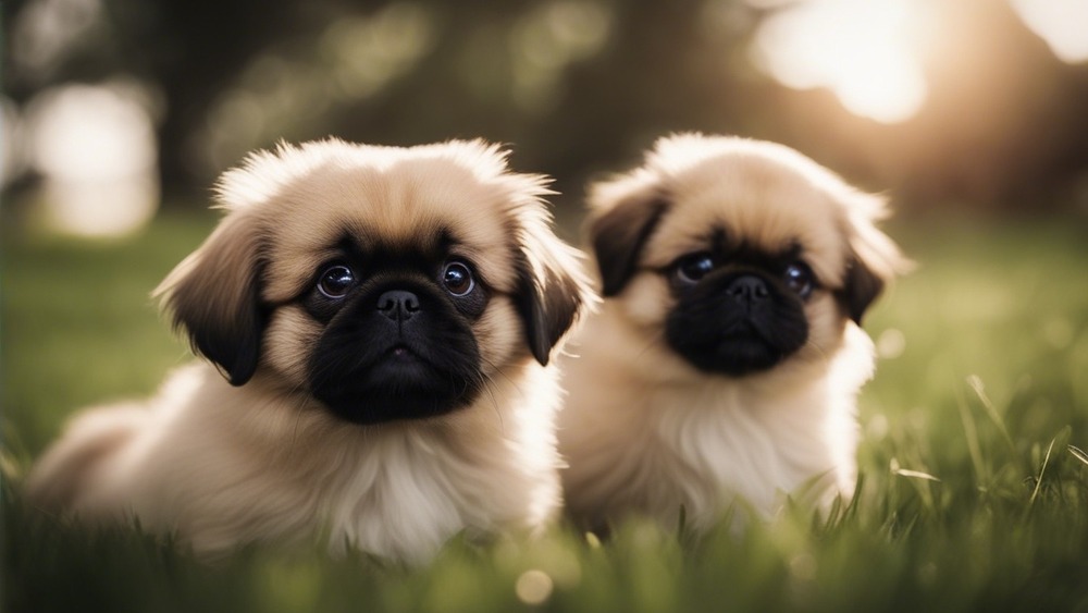Pekingese close up showing face and coat