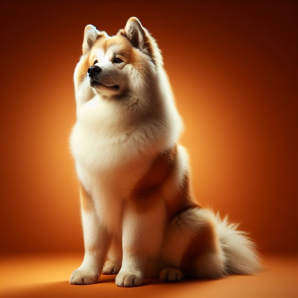 Greenland Dog portrait with thick coat