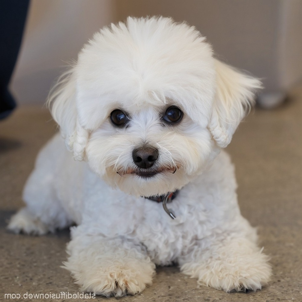 Bichon Frise sitting on grass