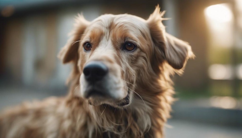 Dog taking medication calmly from a hand