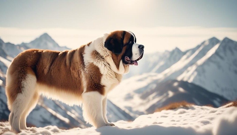 Saint Bernard on a path