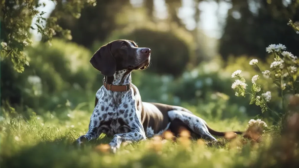 German Shorthaired Pointer standing outdoors