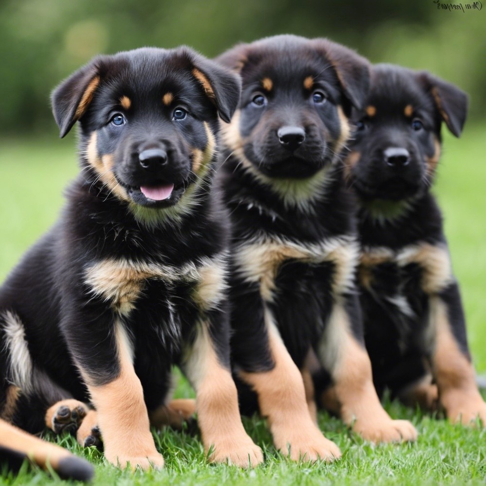 German Shepherd standing alert on a path