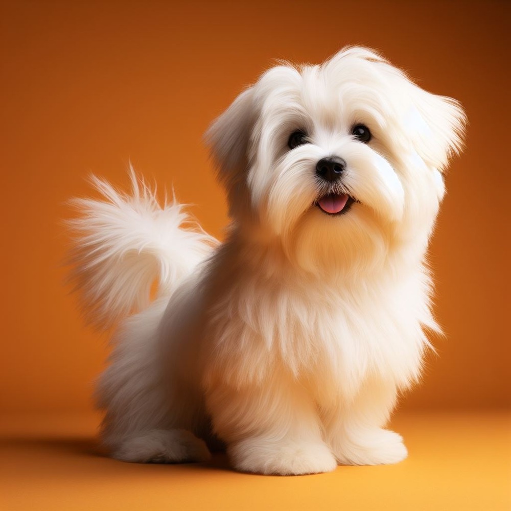 Close view of Coton de Tuléar fluffy coat