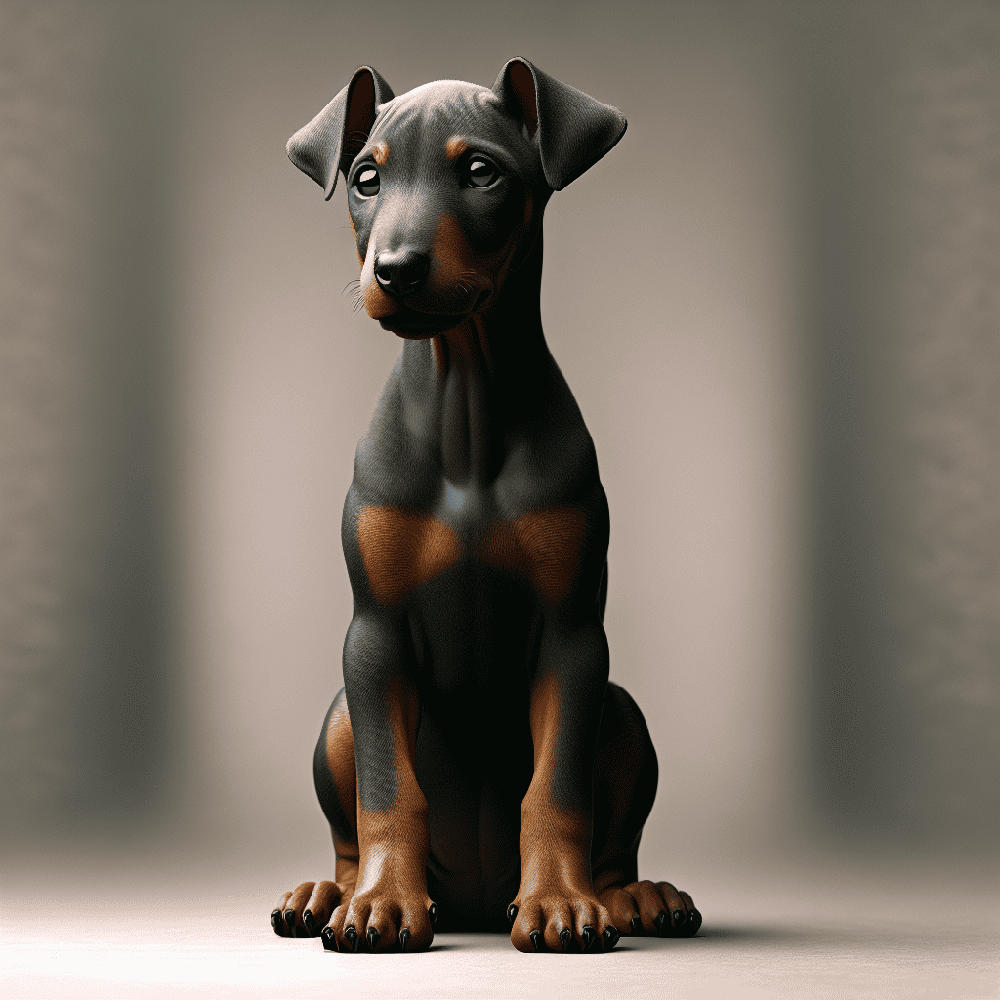 Austrian Pinscher being brushed