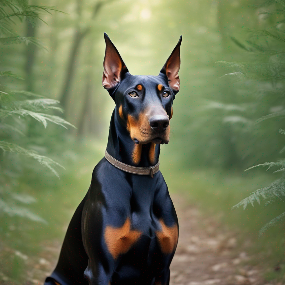 Close-up of Dobermann face and coat texture