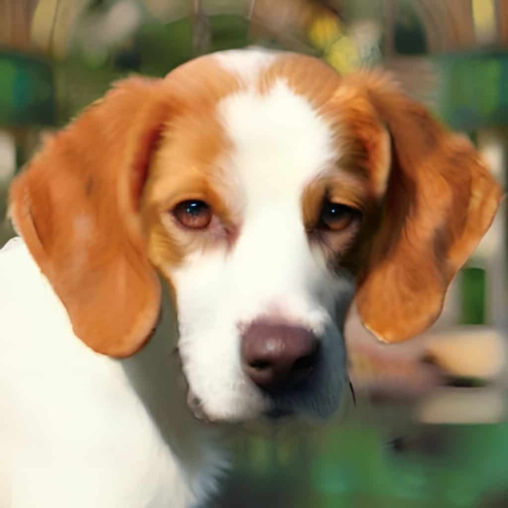 Grand Anglo-Francais Blanc et Noir close-up showing short coat and long ears