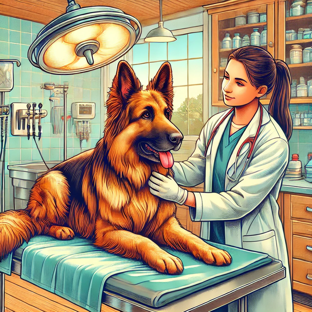 Veterinary care concept with dog and medical icons