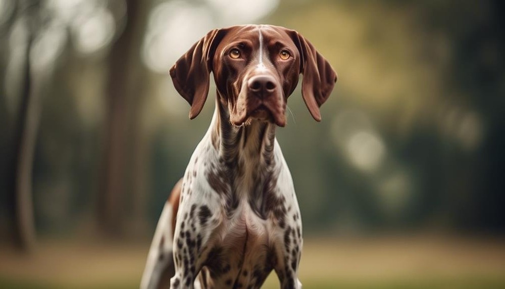 Portuguese Pointer outdoors in profile