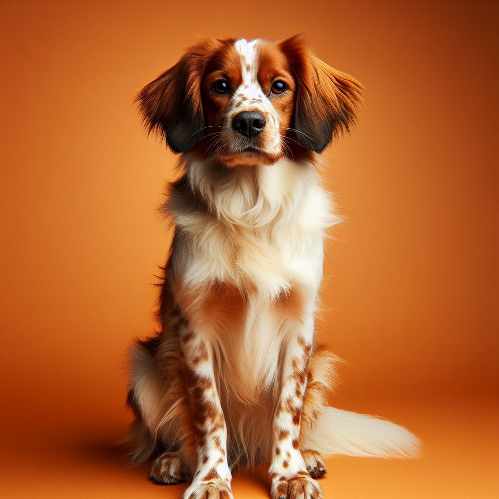 Epagneul Breton standing outdoors