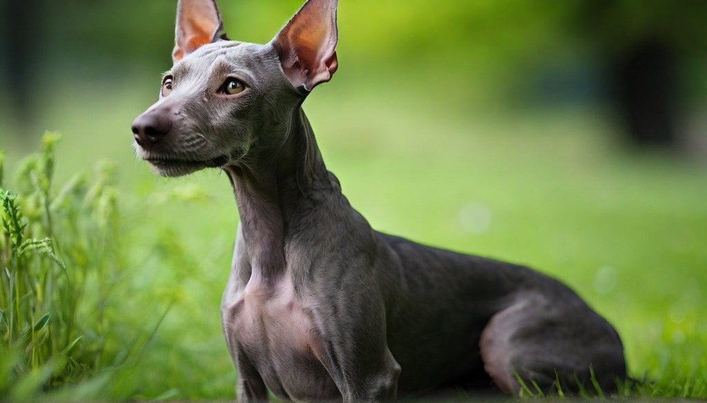American Hairless Terrier resting on a blanket