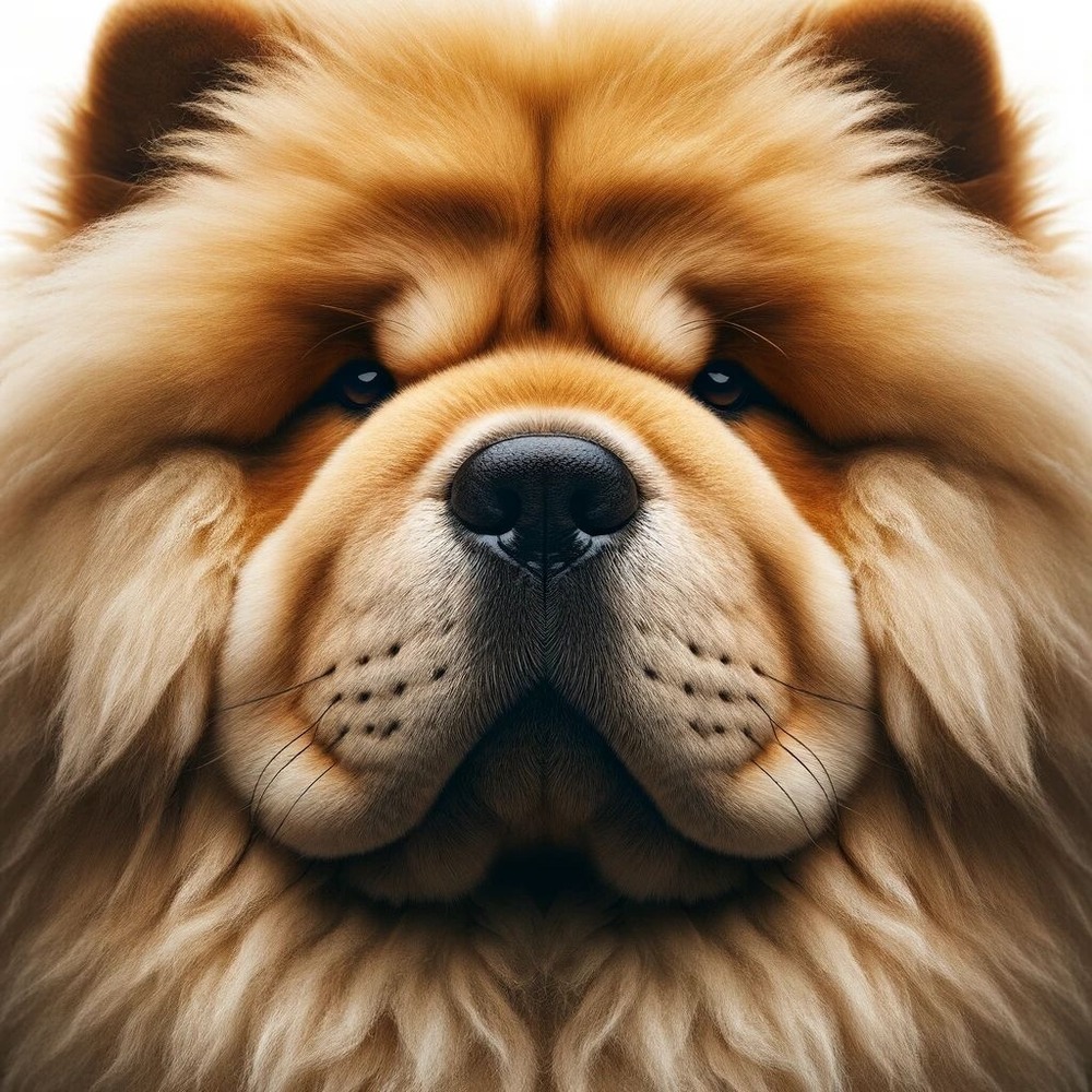 Chow Chow standing with thick coat