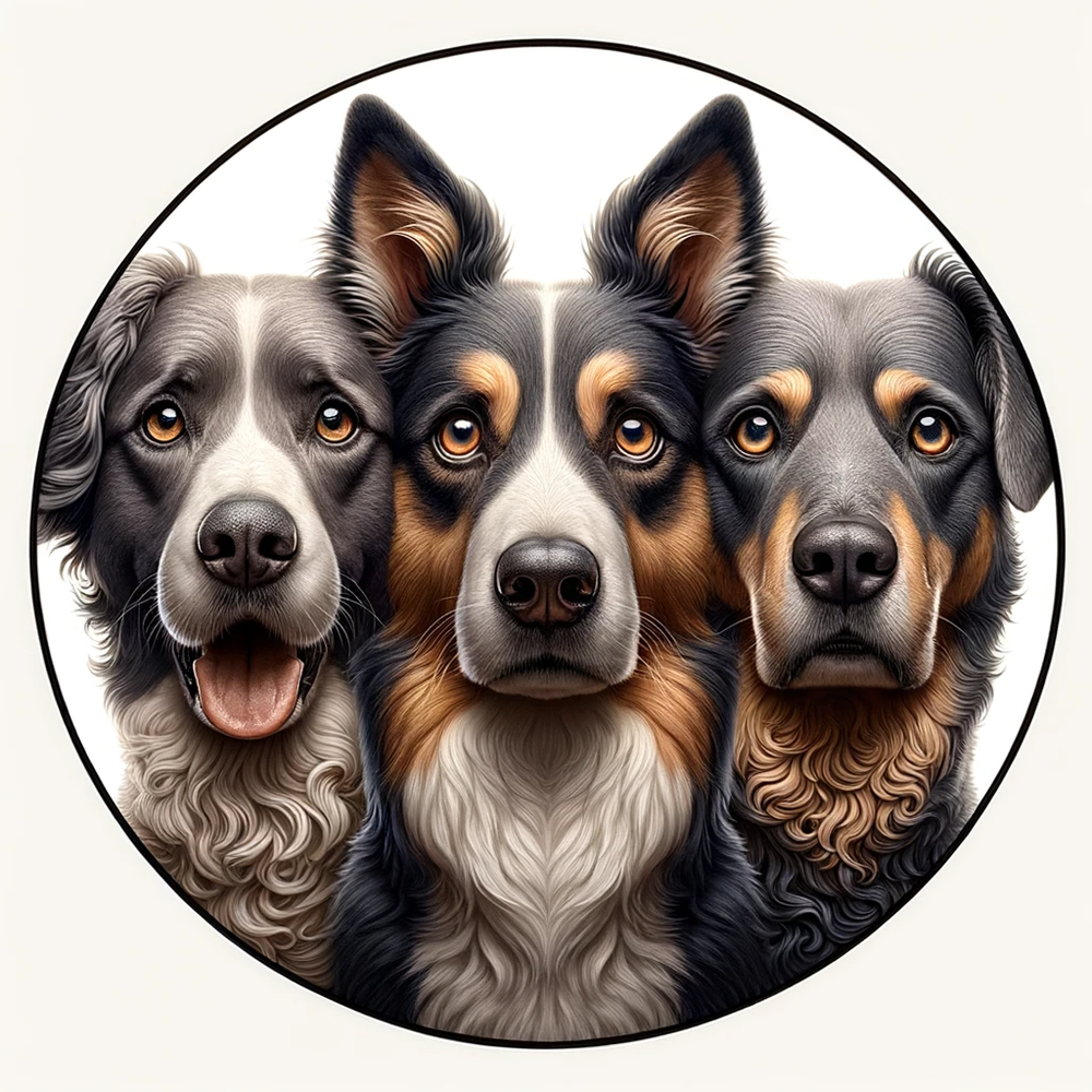 Large dog eating from a bowl outdoors