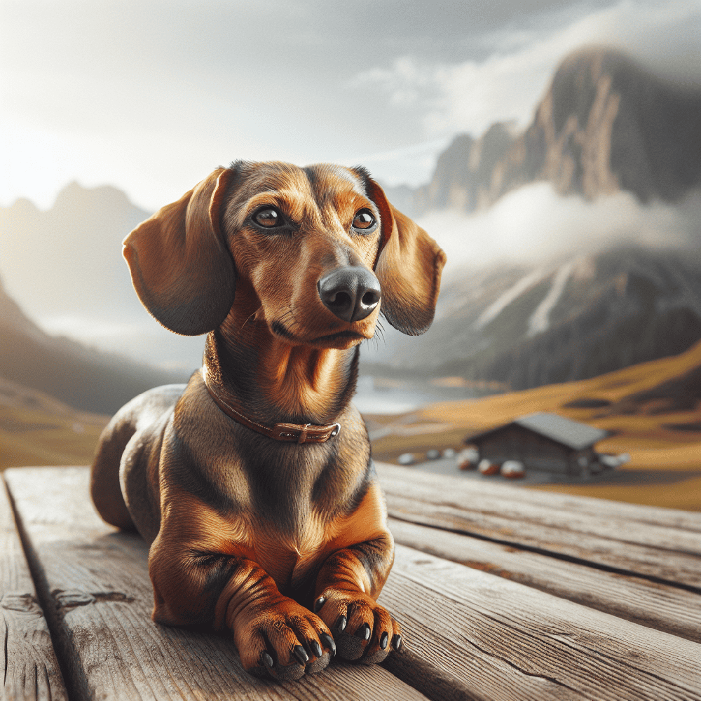 Alpine Dachsbracke on a lead