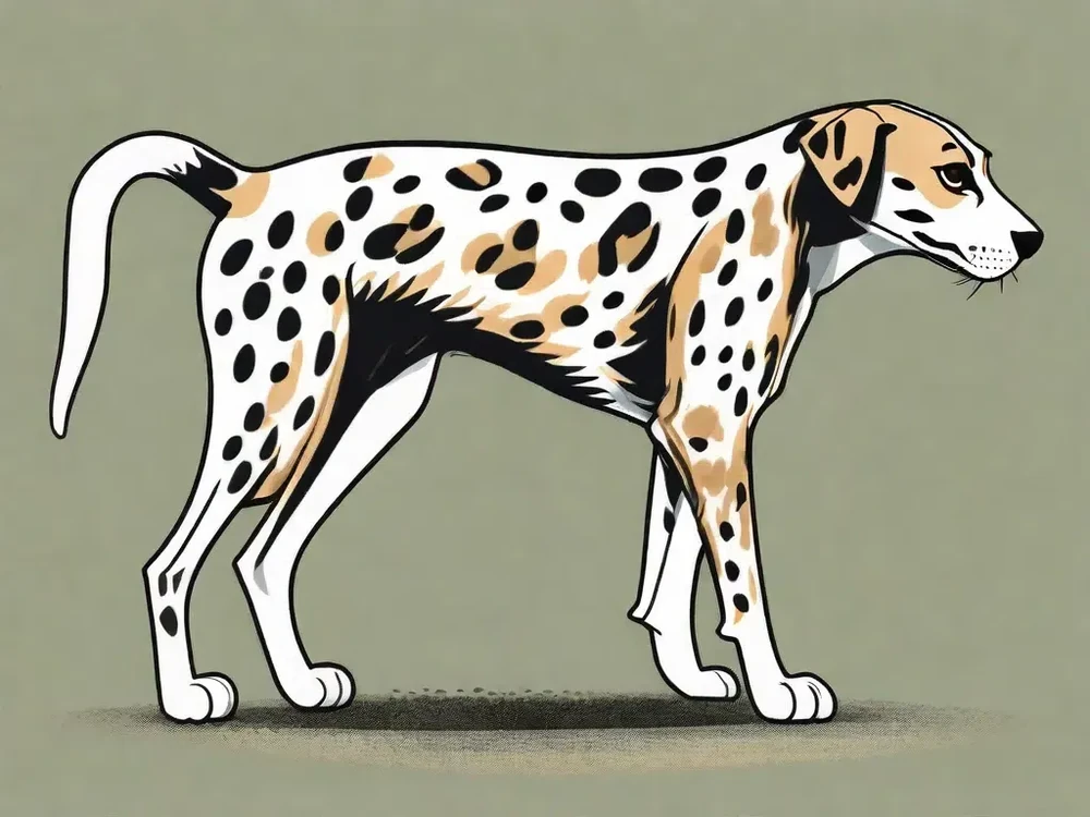 American Leopard Hound standing in a paddock