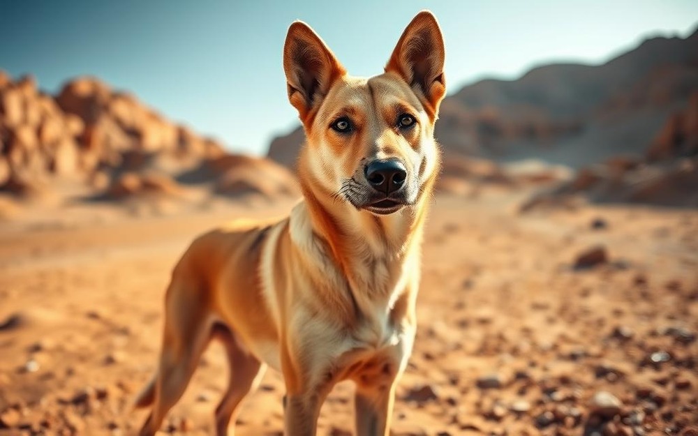 Canaan Dog moving at a trot
